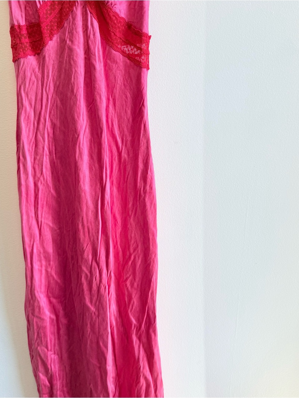 VRG Girl Meet Me On The Dance Floor Bias Cut Slip Maxi Dress Small Pink Red - Picture 5 of 15